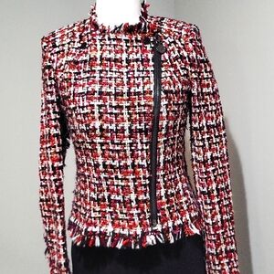 Carlisle Colorful Woven Fringed Blazer